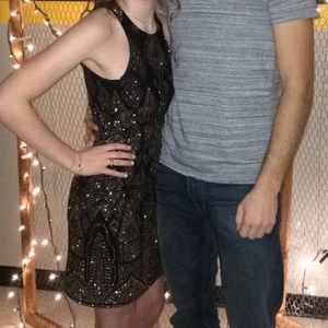 Black and gold formal dress